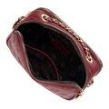 Dámska kožená crossbody na retiazke bordová 99-4E-305-3