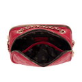 Dámska kožená crossbody na retiazke malinová 99-4E-305-33