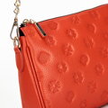 Kožená crossbody kabelka s razbou oranžová 99-4E-307-6