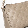 Torebka crossbody skórzana w tłoczenie beżowa 99-4E-307-8