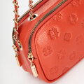 Dámska kožená crossbody na retiazke oranžová 99-4E-305-6