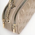 Dámska kožená crossbody na retiazke béžová 99-4E-305-8