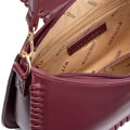 Torebka bagietka imitacji skóry z dekoracyjną plecionką bordowa 101-4Y-404-3