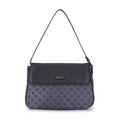 Kožená a žakárová crossbody kabelka s monogramom sivá 93-4-247-8