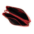 Trojpriehradová kožená crossbody kabelka, červená 99-4E-013-3