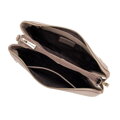 Trojpriehradová kožená crossbody kabelka, béžová 99-4E-013-9