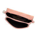 Dámska crossbody kabelka z hrachovej kože, ružová 99-4E-617-P
