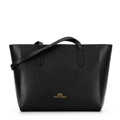 Damska torebka shopper ze skóry czarna 100-4E-602-1