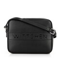 Kožená box crossbody kabelka, čierna 100-4E-634-1