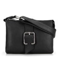 Dámska kožená crossbody kabelka s prackou čierna 99-4E-005-1