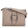 Damska crossbody ze skóry z klamrą beżowa 99-4E-005-9