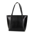 Shopperka ze skóry lizard z przeszyciami czarna 29-4E-626-1G