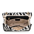 Dámska Žakárová crossbody kabelka na retiazke, krémová a čierna 99-4E-502-X12