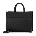 Dámska shopper kabelka zo saffiano kože, čierna a strieborná 100-4E-619-1S
