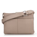 Damska crossbody ze skóry z klamrą beżowa 99-4E-005-9