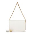 Kožená crossbody s odnímateľnou retiazkou, krémová 100-4E-207-0