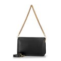 Kožená crossbody s odnímateľnou retiazkou, čierna 100-4E-207-1