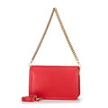 Skórzana crossbody z odpinanym łańcuszkiem czerwona 100-4E-207-3