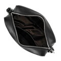 Kožená box crossbody kabelka, čierna 100-4E-634-1