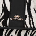 Dámska Žakárová crossbody kabelka na retiazke, krémová a čierna 99-4E-502-X12