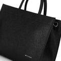 Dámska shopper kabelka zo saffiano kože, čierna a strieborná 100-4E-619-1S