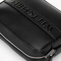 Kožená box crossbody kabelka, čierna 100-4E-634-1