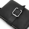 Dámska kožená crossbody kabelka s prackou čierna 99-4E-005-1