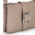 Damska crossbody ze skóry z klamrą beżowa 99-4E-005-9