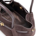 Damski kuferek ze skóry naturalnej zamszowej ciemny brąz 102-4E-608-4