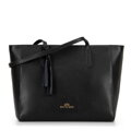 Torebka shopper ze skóry z chwostem czarno - złota 100-4E-610-1G