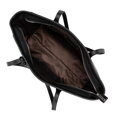 Torebka shopper ze skóry z chwostem czarno - srebrna 100-4E-610-1S