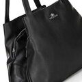 shopper kabelka z prírodnej kože, čierna 100-4E-806-1