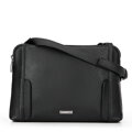 Dámska crossbody kabelka, dvojpriehradková, čierno-strieborná 100-4Y-009-1S