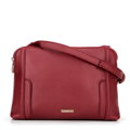 Dámska crossbody kabelka, dvojpriehradková, červená 100-4Y-009-3