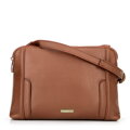 Dámska crossbody kabelka, dvojpriehradková, hnedá 100-4Y-009-5