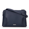Dámska crossbody kabelka, dvojpriehradková, námornícka modrá 100-4Y-009-7