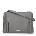 Dámska crossbody kabelka, dvojpriehradková, sivo-zlatá 100-4Y-009-8G