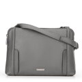 Dámska kabelka crossbody, dvojpriehradková, sivo-strieborná 100-4Y-009-8S