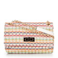 Dámska zapletená crossbody kabelka na retiazke viacfarebná 100-4Y-414-X1