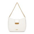 Dámska zapletená crossbody kabelka krémová 100-4Y-415-0