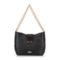 Dámska zapletená crossbody kabelka čierna 100-4Y-415-1