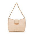 Dámska zapletená crossbody kabelka béžová 100-4Y-415-9