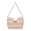 Dámska zapletená crossbody kabelka viacfarebná 100-4Y-415-X1