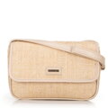 Dámska zapletená crossbody s klopou malá béžová 100-4Y-432-9