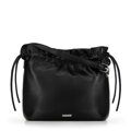 Dámska crossbody kabelka s ozdobnými zaväzovaniami, čierna 100-4Y-435-1