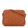 Damska crossbody w geometryczny wzór z ekoskóry jasny brąz 99-4Y-605-5