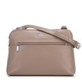 Damska crossbody dwukomorowa z ekoskóry beżowa 99-4Y-610-9