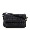 Damska torebka crossbody z przeszyciami czarna 99-4Y-623-1