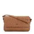 Damska torebka crossbody z przeszyciami brązowa 99-4Y-623-4
