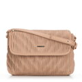 Damska crossbody w pionowe przeszycia z ekoskóry beżowa 99-4Y-635-9